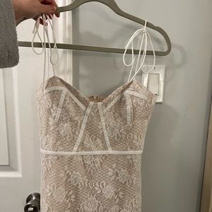 Lace bustier corset mini dress tie shoulders brand new